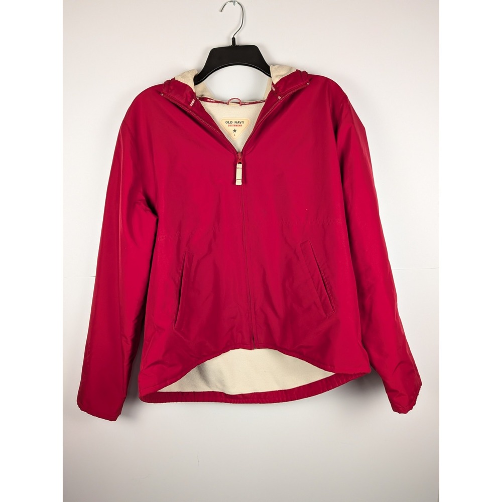Old Navy Outwear Red Fleece Jacket Women's L
